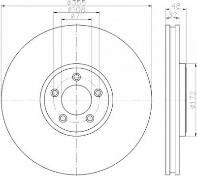 HELLA PAGID 8dd355116011 -  Тормозной диск